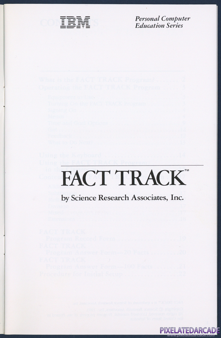 Fact Track: Instruction Manual - Title Page