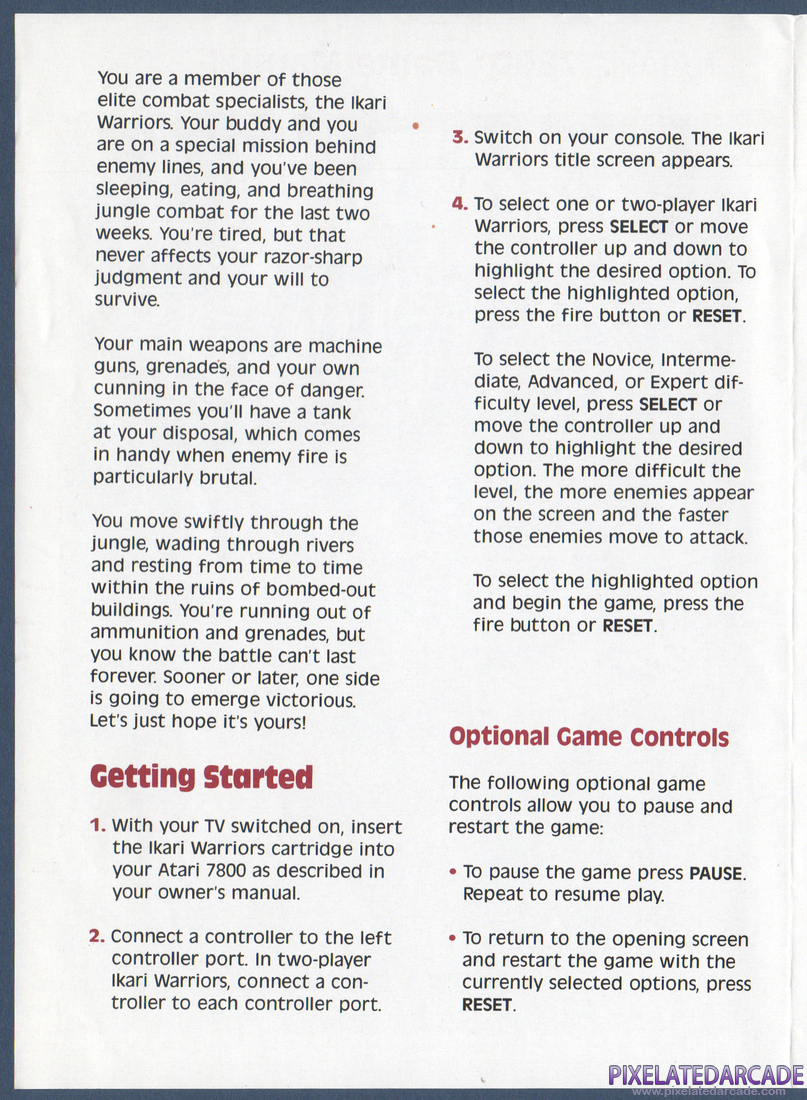Ikari Warriors: Instruction Manual - Page 2