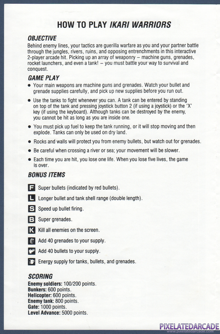 Ikari Warriors: Instruction Manual - Page 2
