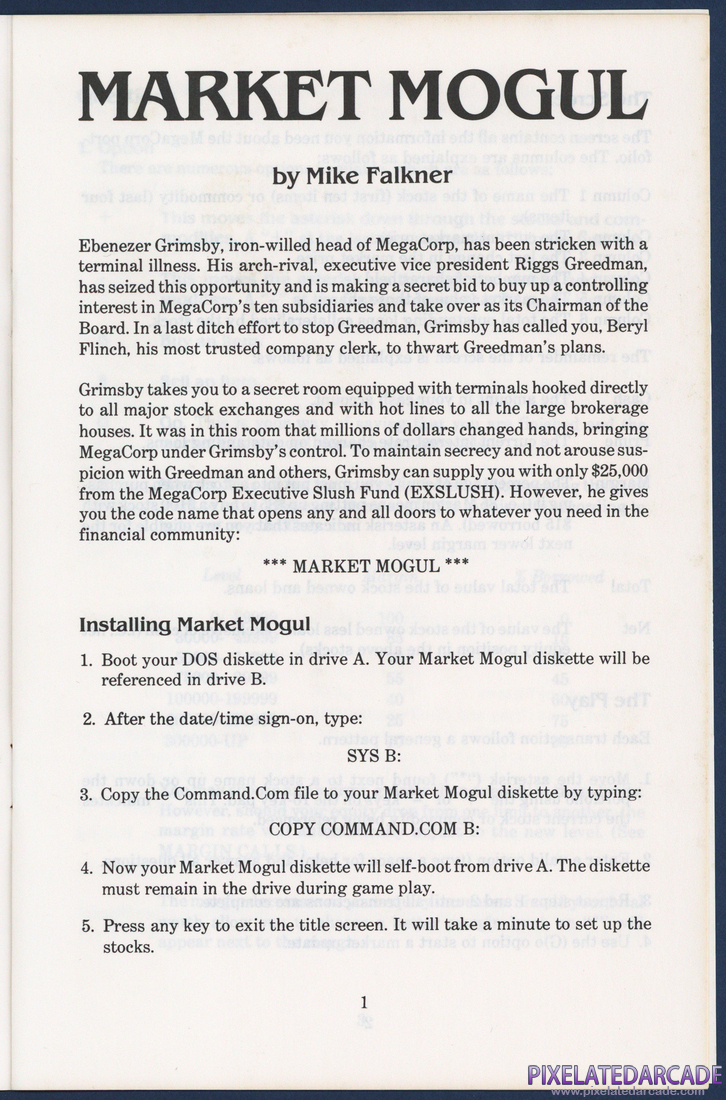Market Mogul: Instruction Manual - Page 1