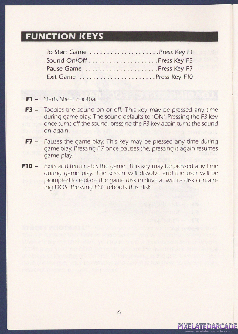 Street Football: Instruction Manual - Page 6