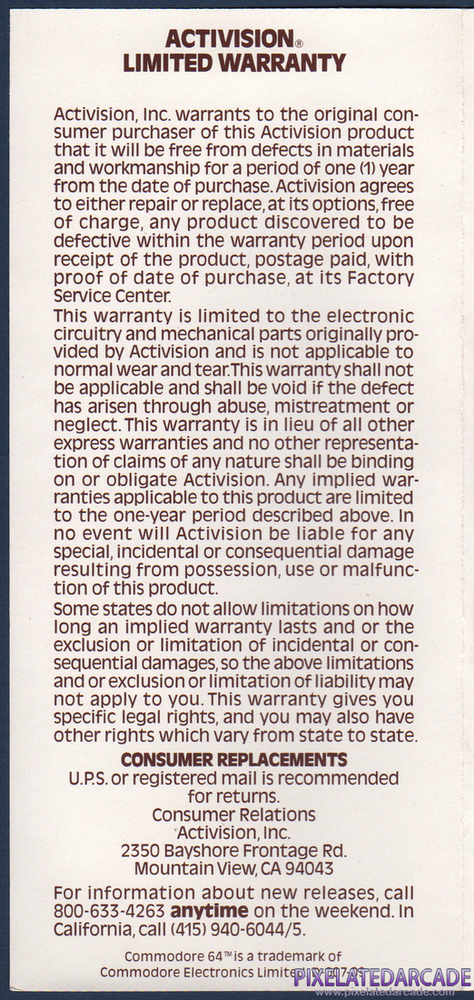 Pitfall II: Lost Caverns: Instruction Manual - Page 4