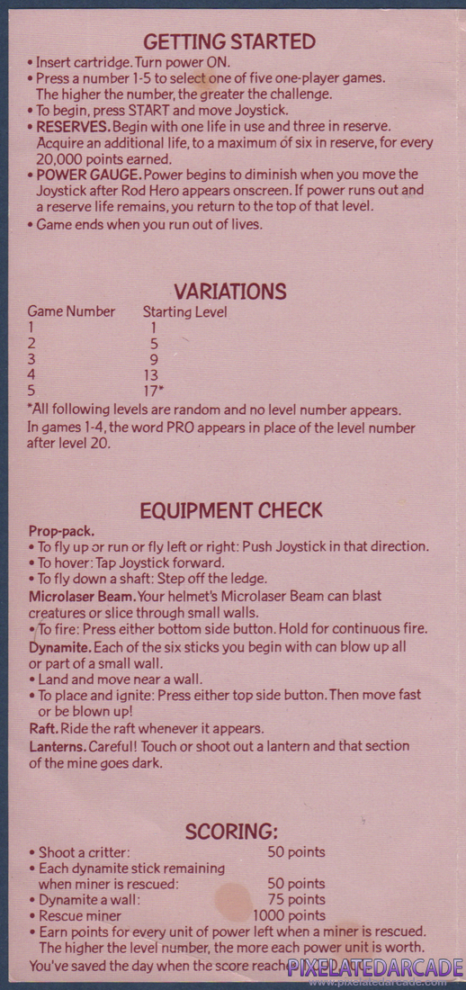 H.E.R.O.: Instruction Manual - Page 2