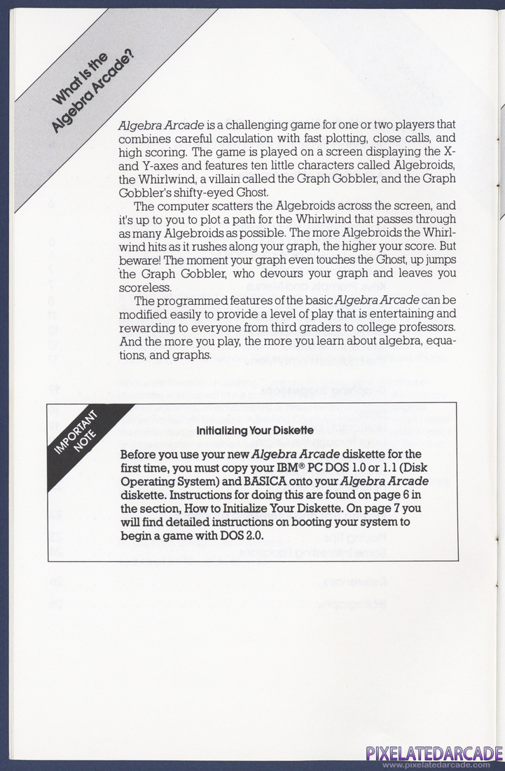 Algebra Arcade: Instruction Manual - About the Game