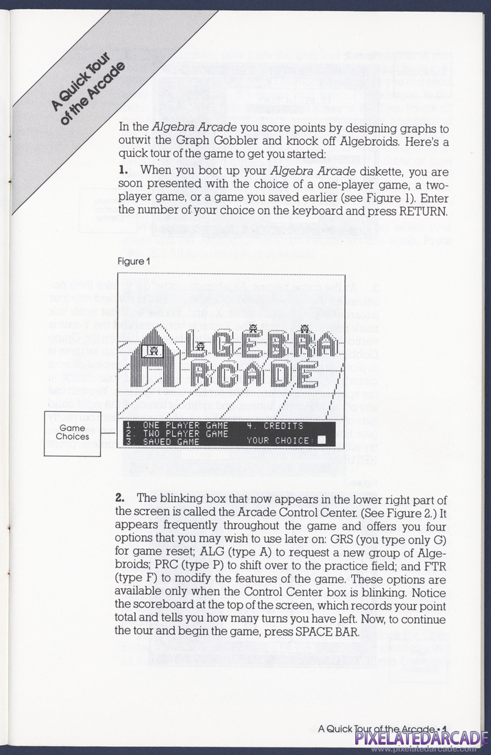 Algebra Arcade: Instruction Manual - Page 1