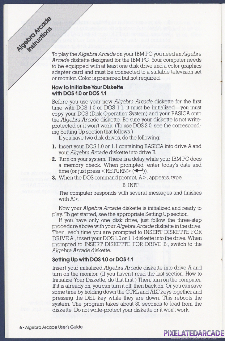 Algebra Arcade: Instruction Manual - Page 6