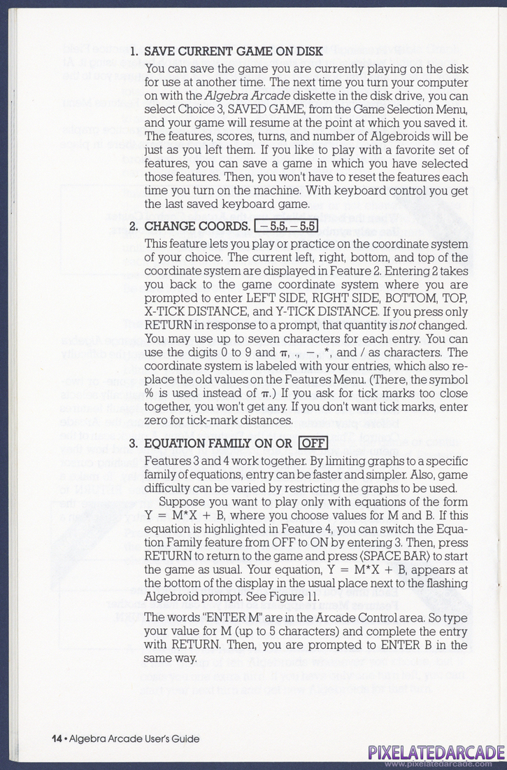 Algebra Arcade: Instruction Manual - Page 14