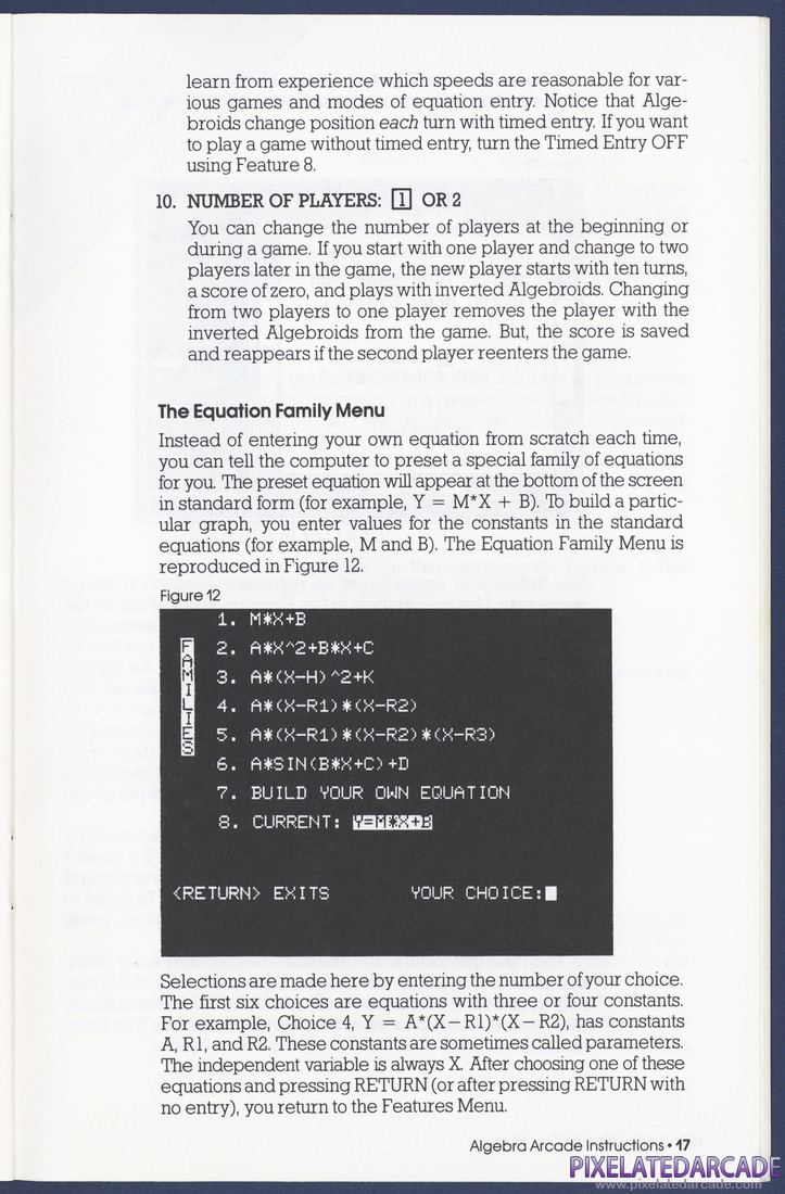 Algebra Arcade: Instruction Manual - Page 17
