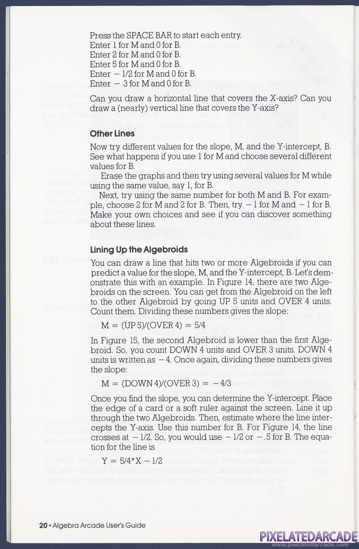 Algebra Arcade: Instruction Manual - Page 20