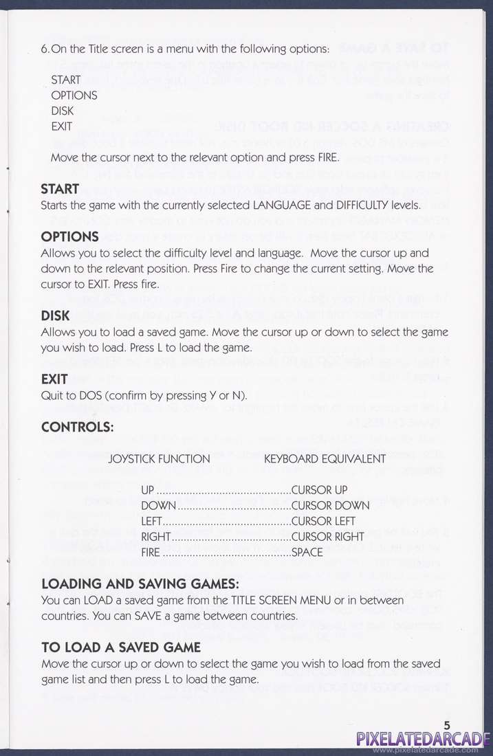Soccer Kid: Instruction Manual - Page 5