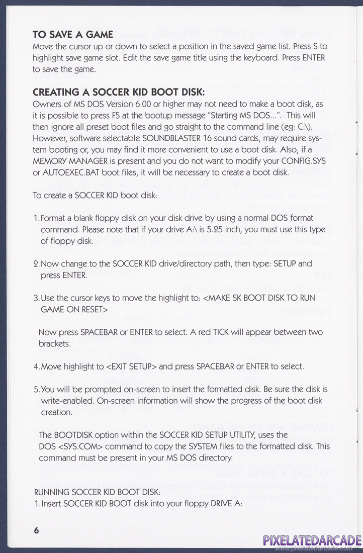 Soccer Kid: Instruction Manual - Page 6