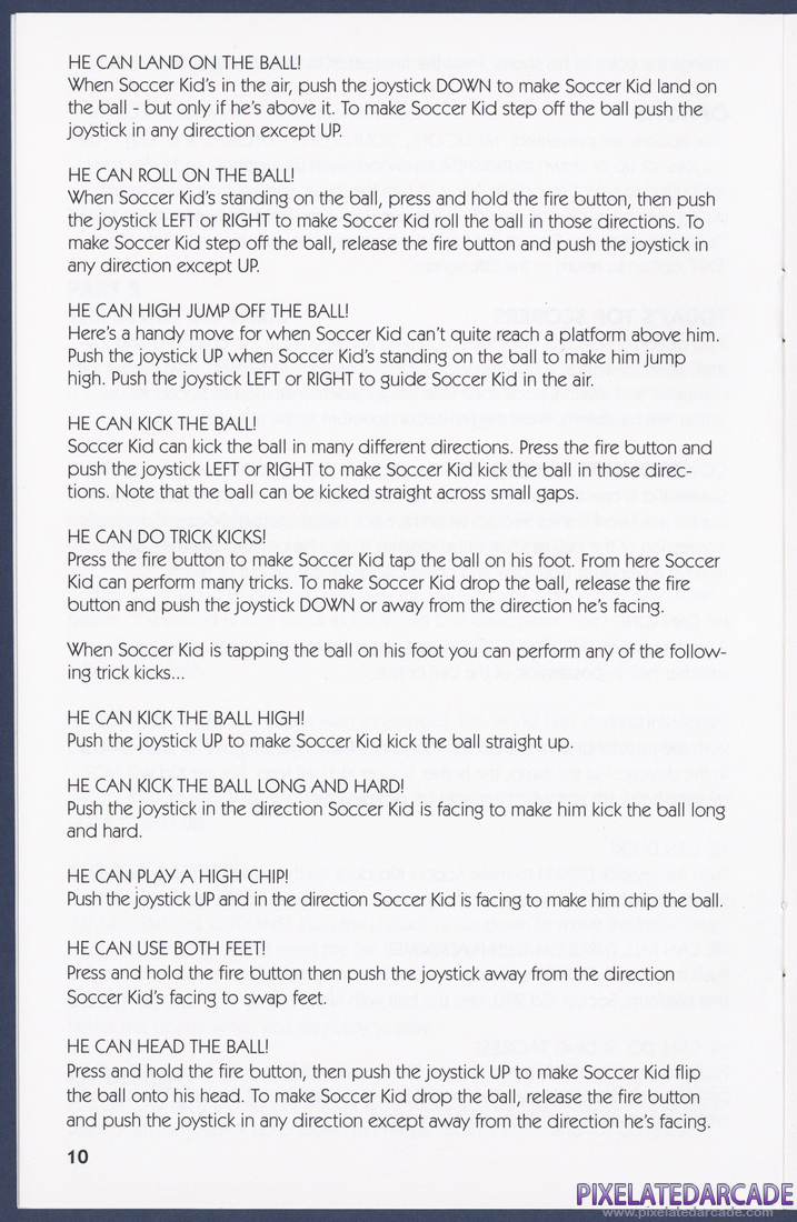 Soccer Kid: Instruction Manual - Page 10