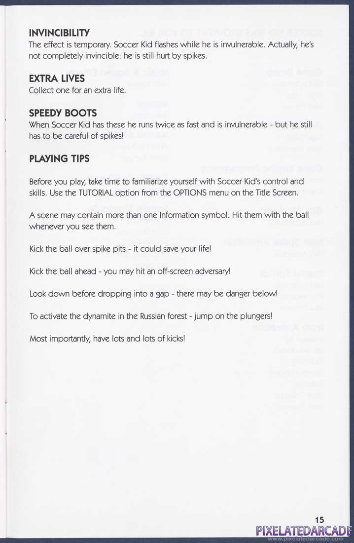 Soccer Kid: Instruction Manual - Page 15