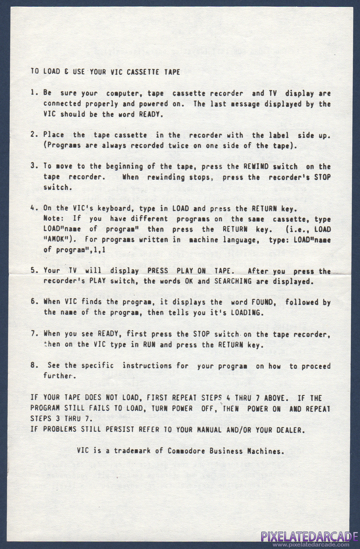 Meteor Run: Instruction Manual - Back