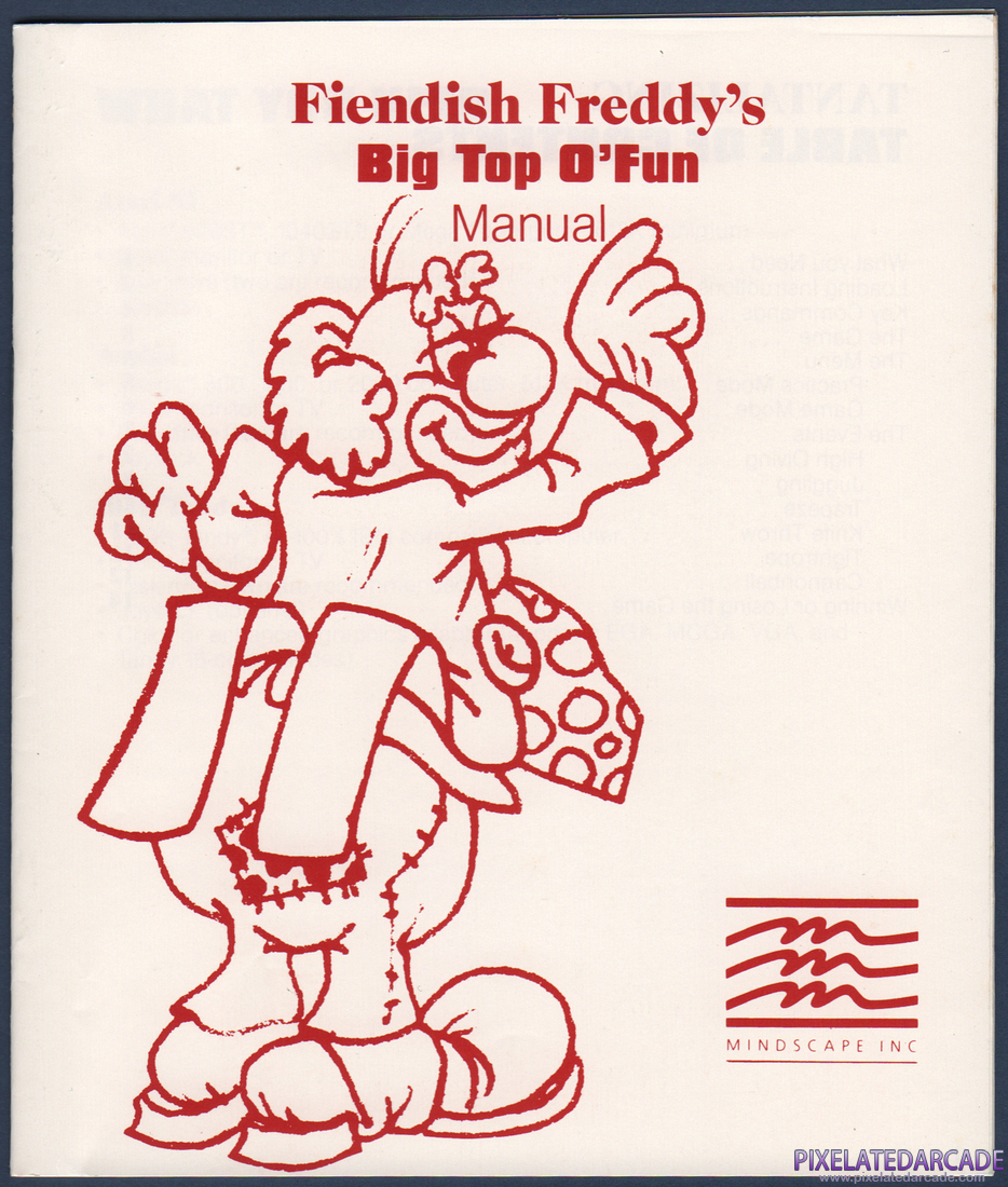 Fiendish Freddy's Big Top O' Fun: Fiendish Freddy's Big Top O' Fun Instruction Manual - Page 1