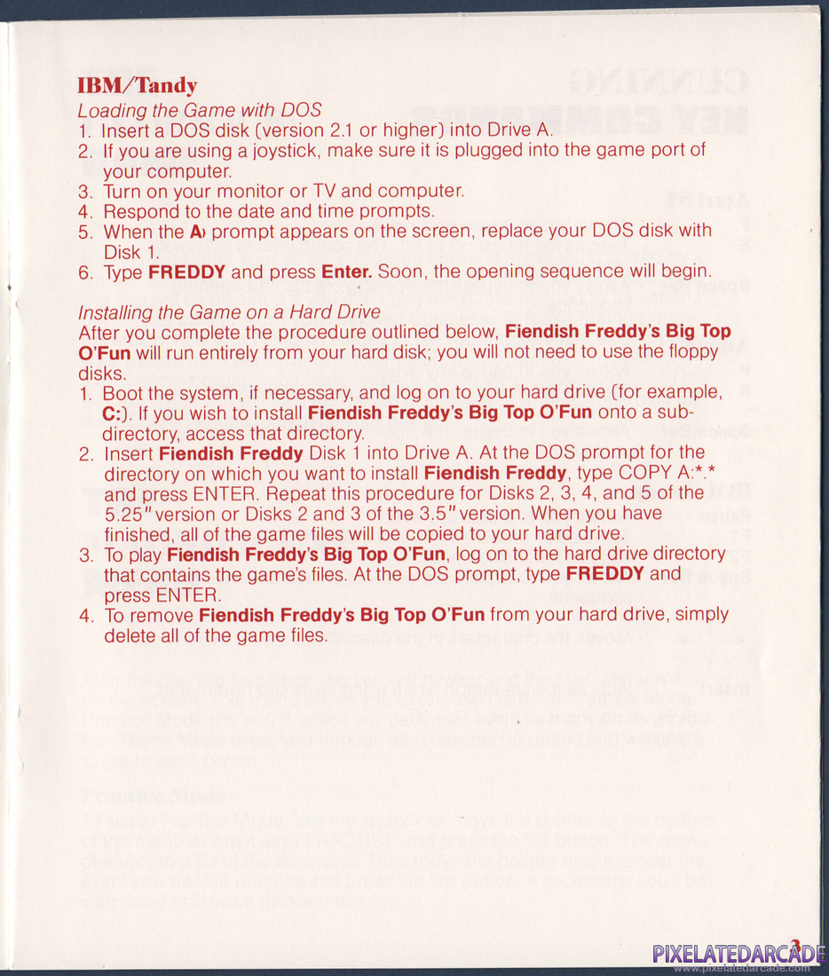 Fiendish Freddy's Big Top O' Fun: Fiendish Freddy's Big Top O' Fun Instruction Manual - Page 5