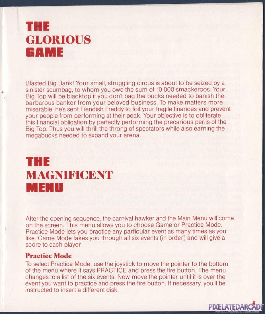 Fiendish Freddy's Big Top O' Fun: Fiendish Freddy's Big Top O' Fun Instruction Manual - Page 7