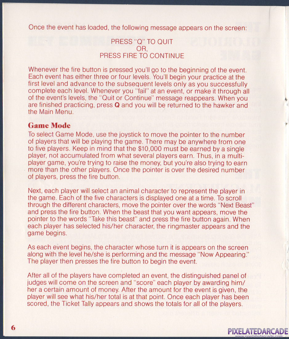 Fiendish Freddy's Big Top O' Fun: Fiendish Freddy's Big Top O' Fun Instruction Manual - Page 8