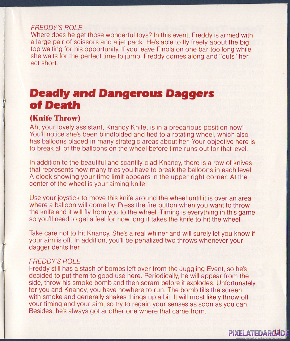 Fiendish Freddy's Big Top O' Fun: Fiendish Freddy's Big Top O' Fun Instruction Manual - Page 13