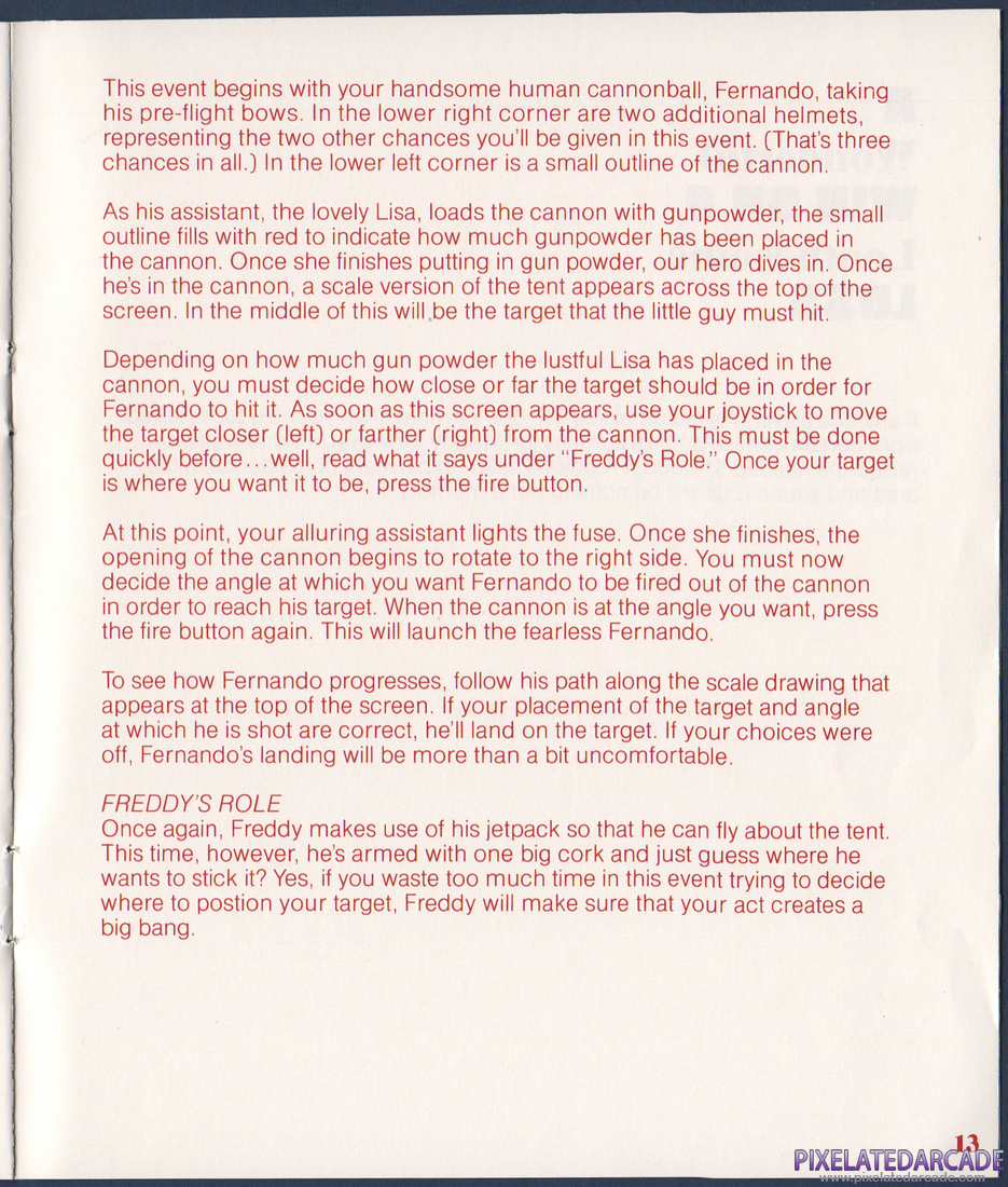 Fiendish Freddy's Big Top O' Fun: Fiendish Freddy's Big Top O' Fun Instruction Manual - Page 15