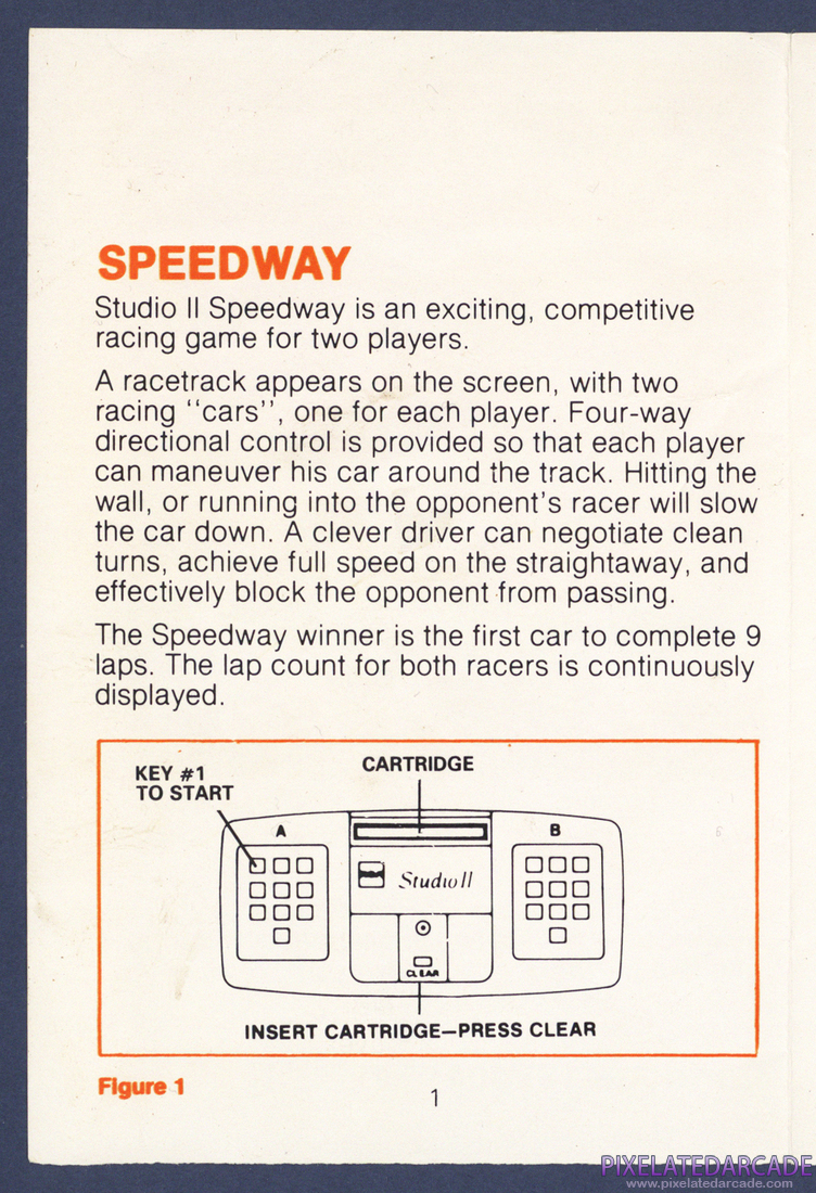 TV Arcade Series: Speedway / Tag: Instruction Manual - Page 1
