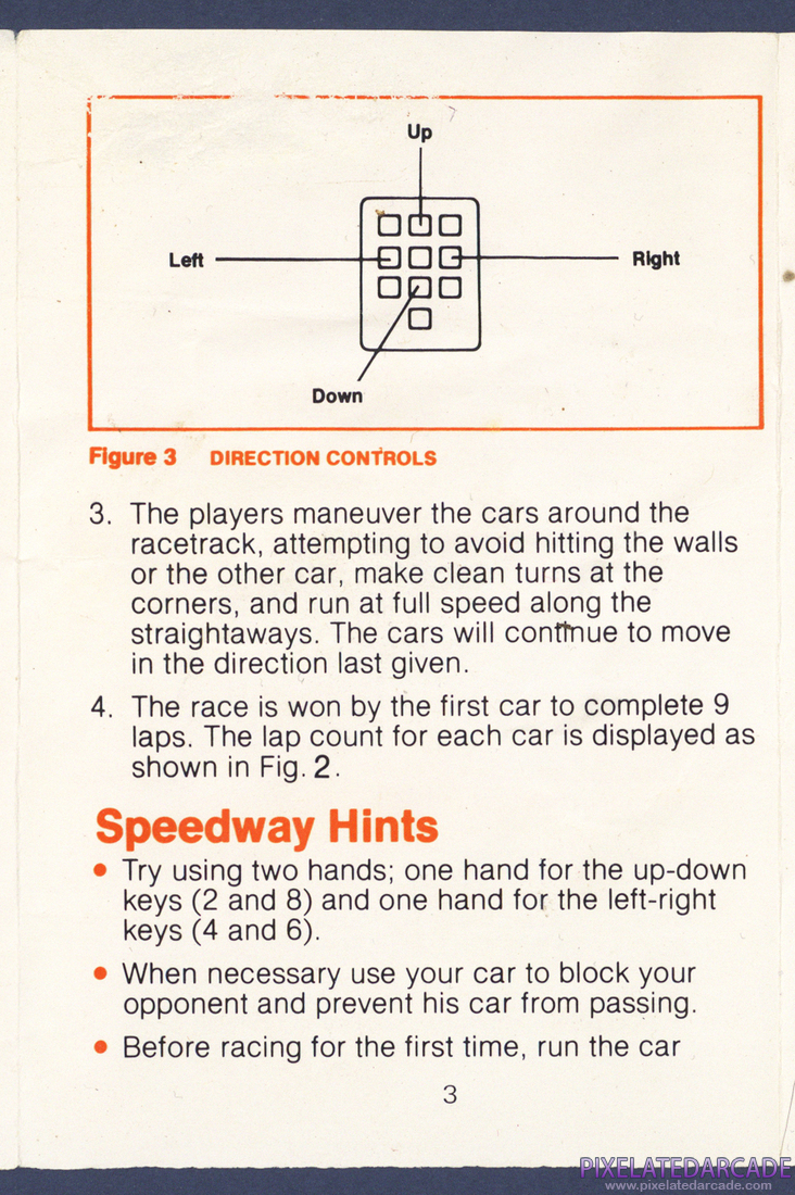 TV Arcade Series: Speedway / Tag: Instruction Manual - Page 3
