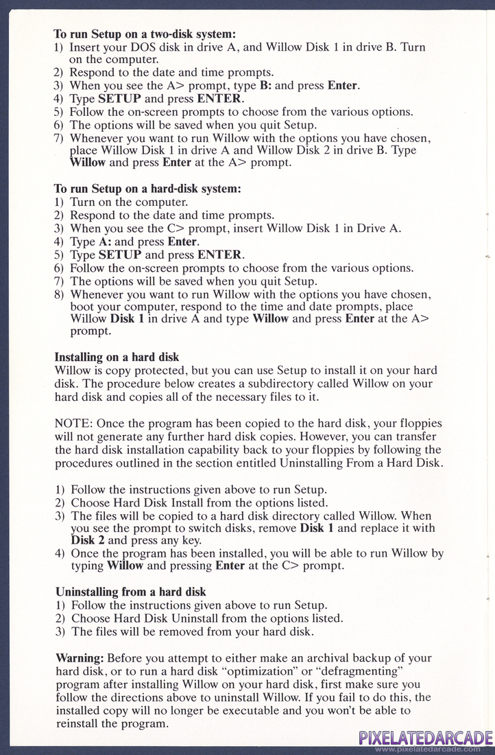 Willow: MS-DOS Reference Card - Page 2