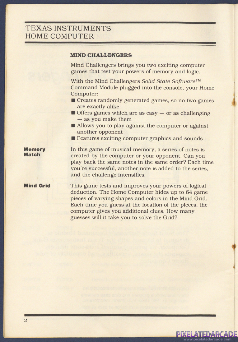 Mind Challengers: Instruction Manual - Page 2