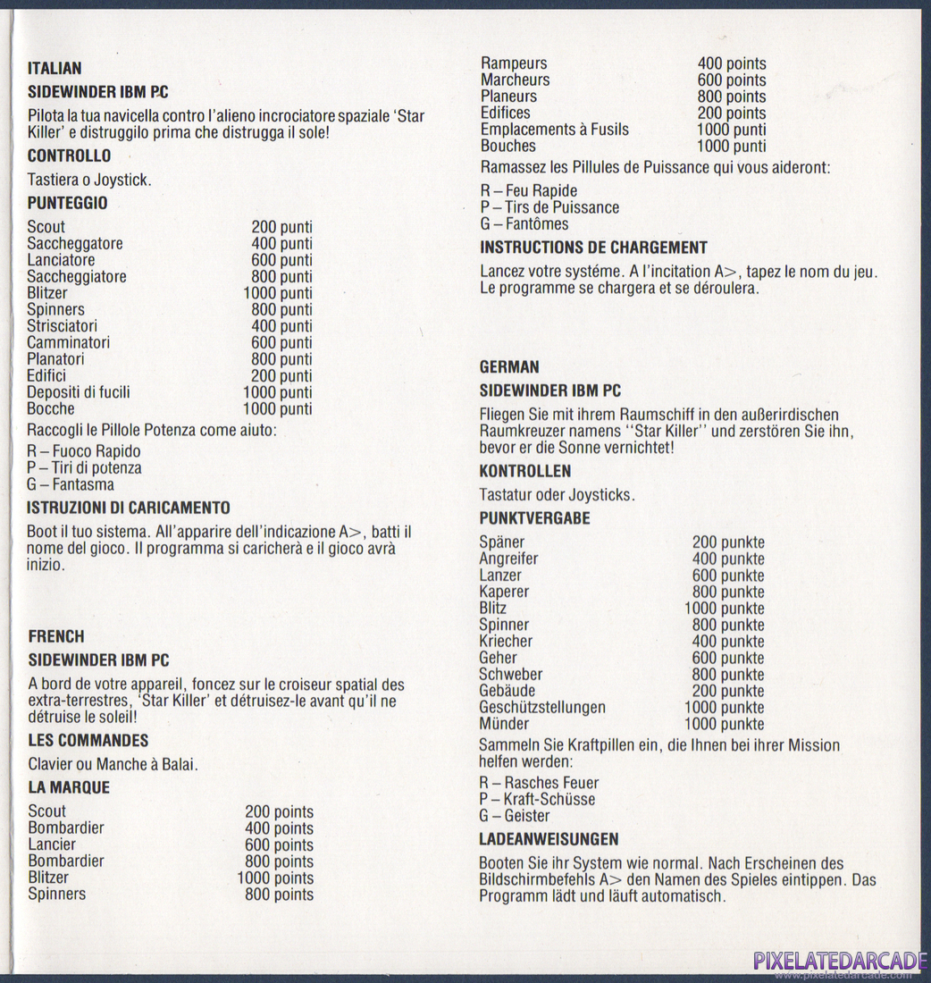 SideWinder: Instruction Manual - Page 4