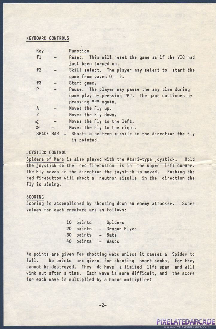 Spiders of Mars: Instruction Manual - Page 2