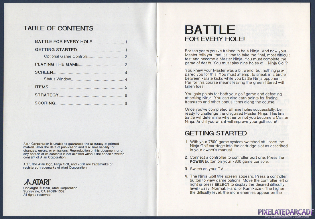 Ninja Golf: Instruction Manual - Page 2