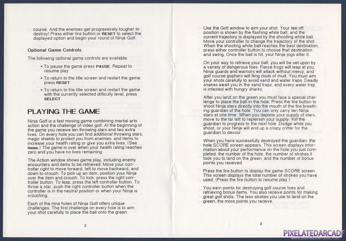 Ninja Golf: Instruction Manual - Page 3