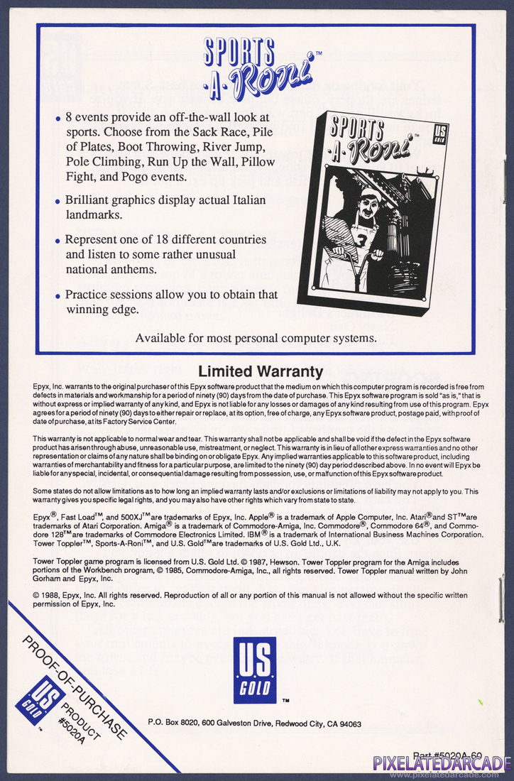 Tower Toppler: Instruction Manual - Back Cover
