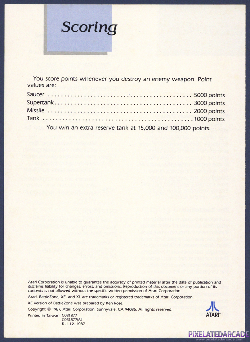 Battlezone: Instruction Manual - Page 3