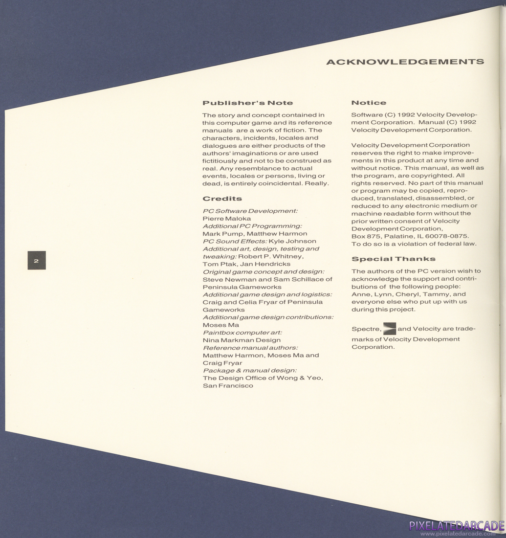 Spectre: Instruction Manual - Page 2