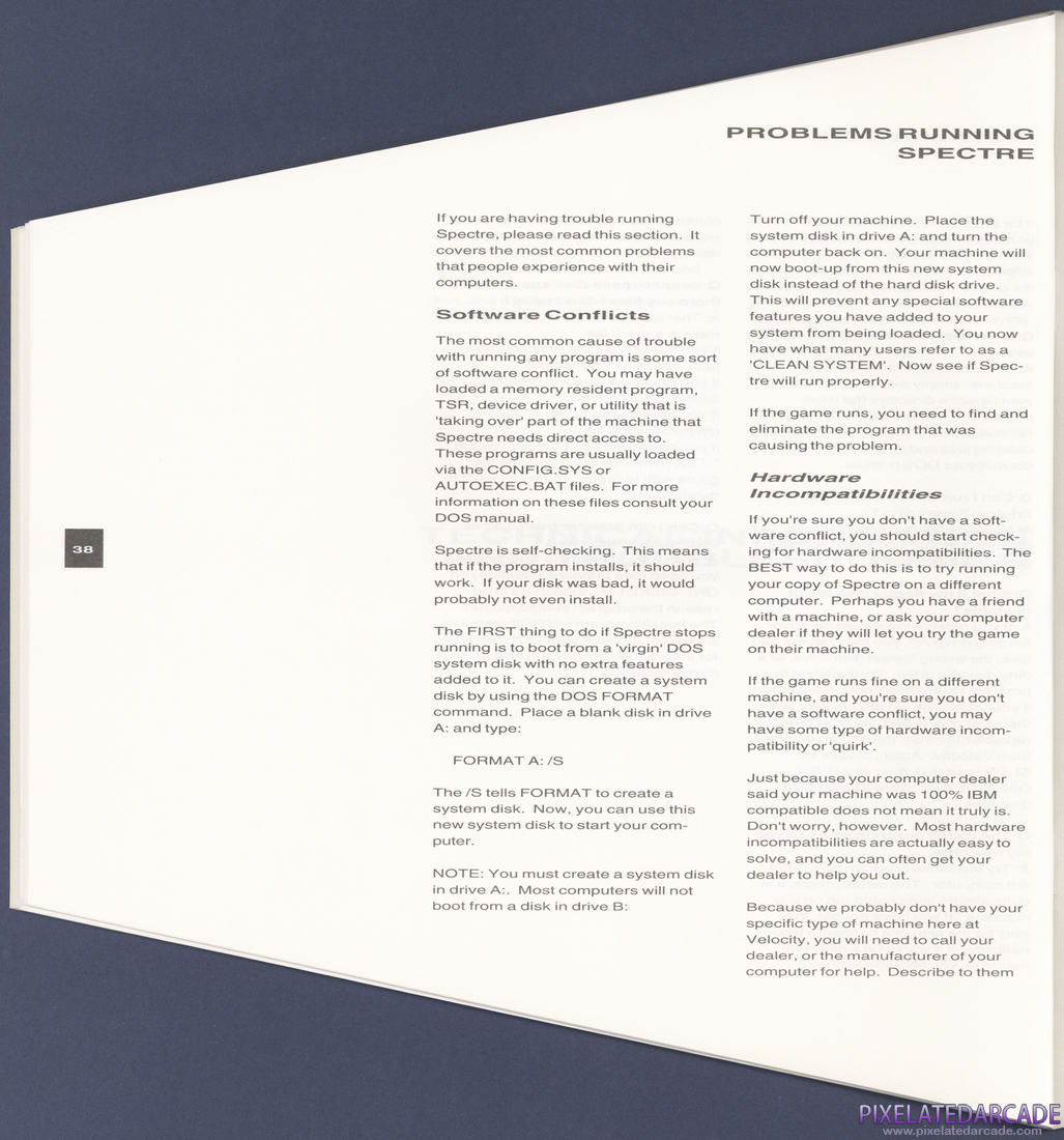 Spectre: Instruction Manual - Page 38