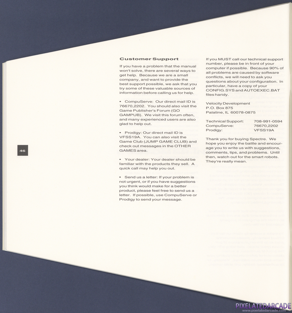 Spectre: Instruction Manual - Page 46