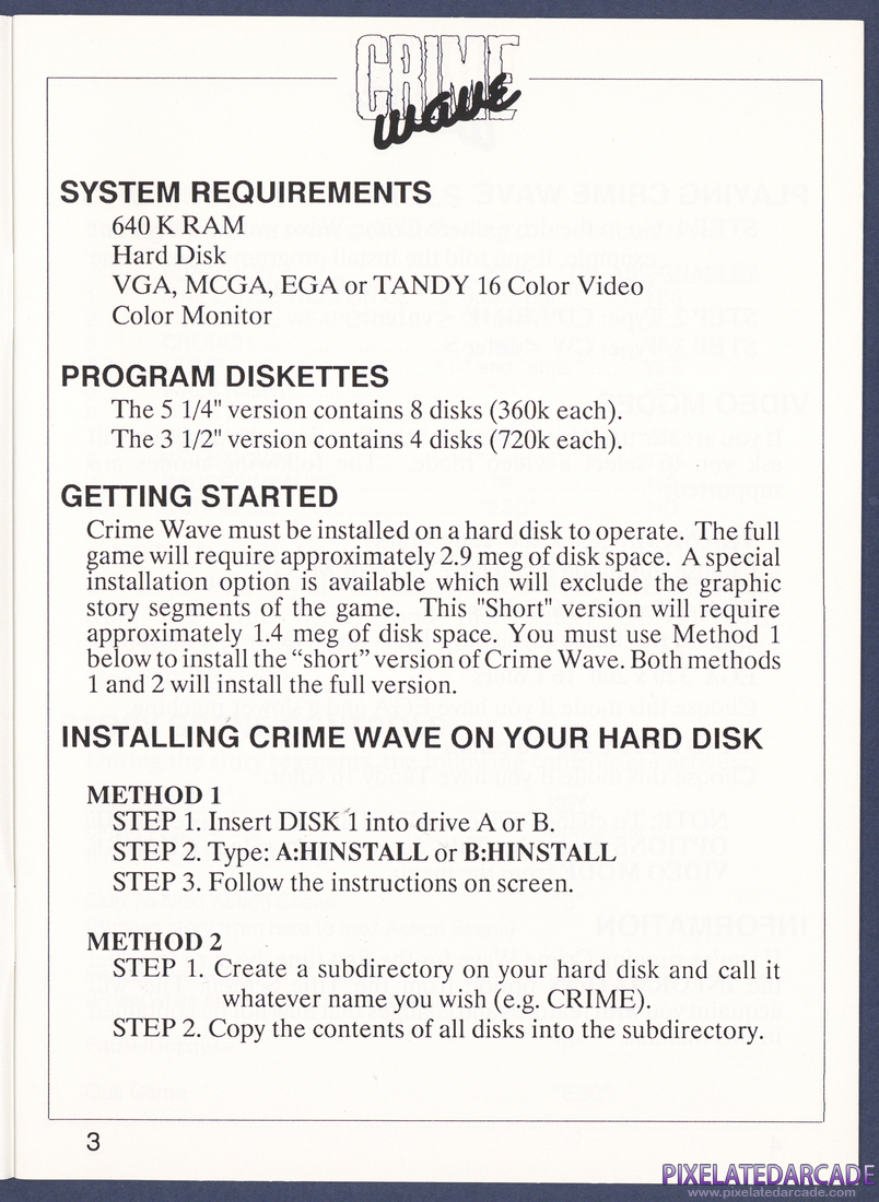 Crime Wave: Instruction Manual - Page 3