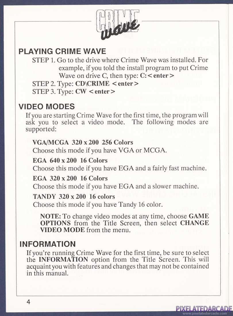 Crime Wave: Instruction Manual - Page 4