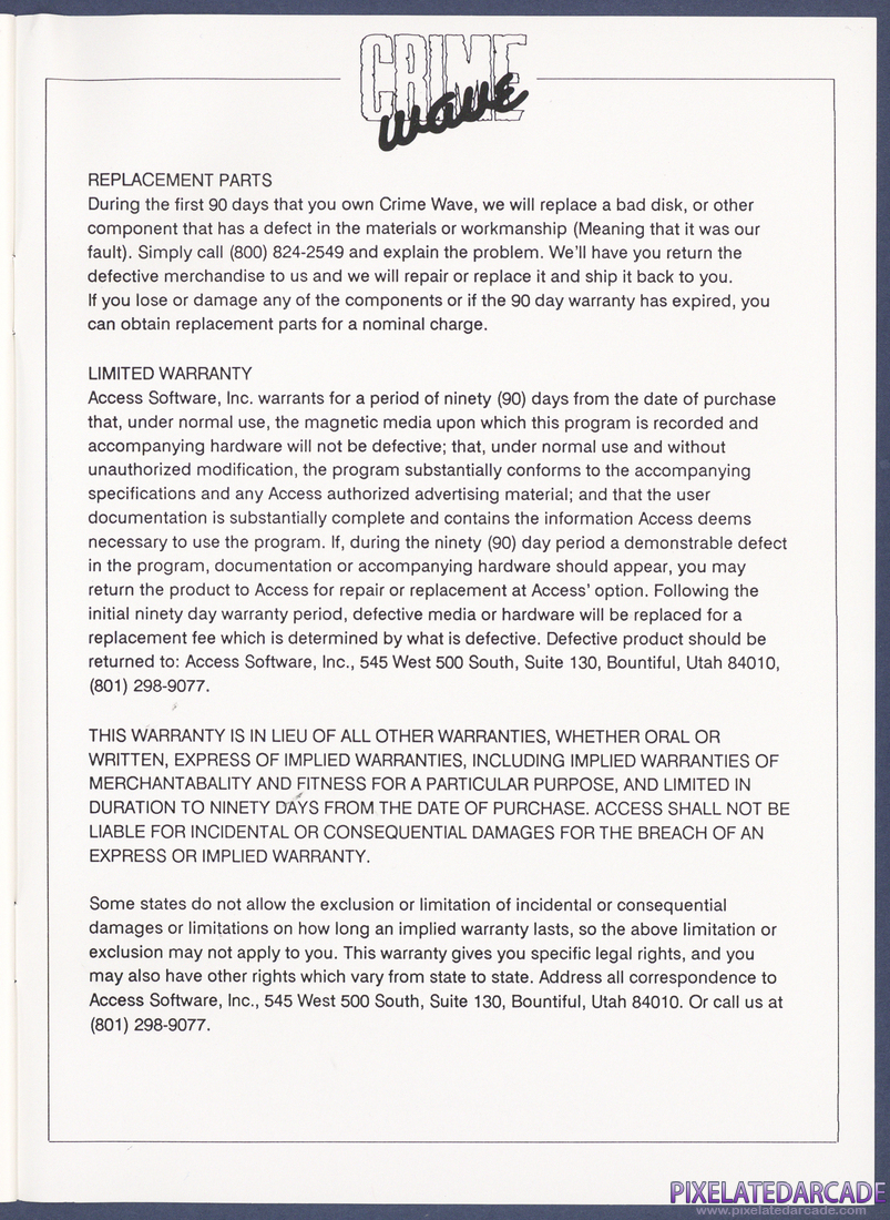 Crime Wave: Instruction Manual - Page 15
