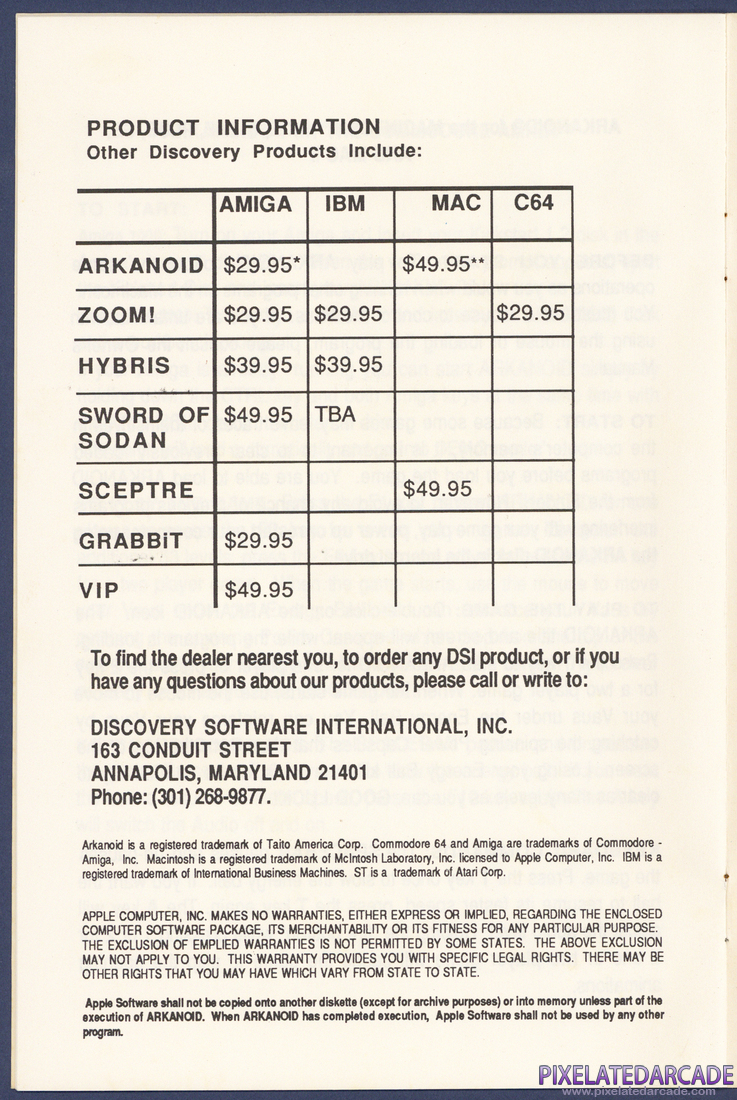 Arkanoid: Instruction Manual - Page 9