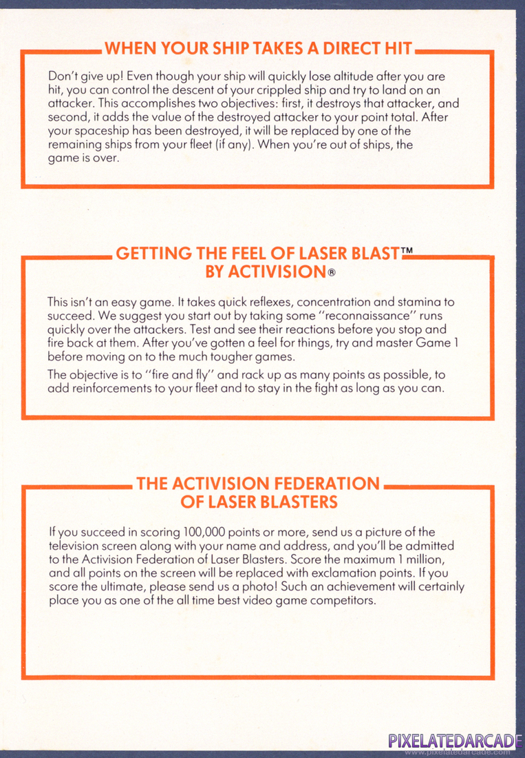 Laser Blast: Instruction Manual - Page 4