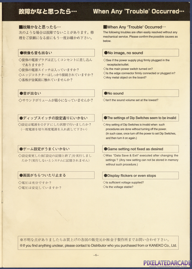 Gals Panic 3: Operation Manual - Page 6
