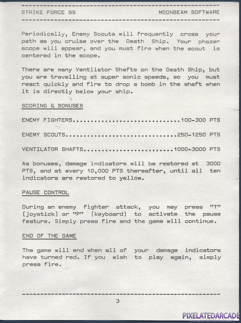 Strike Force 99: Instruction Manual - Page 3