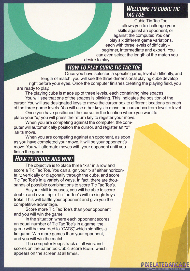 Cubic Tic Tac Toe: Instruction Manual - Page 2