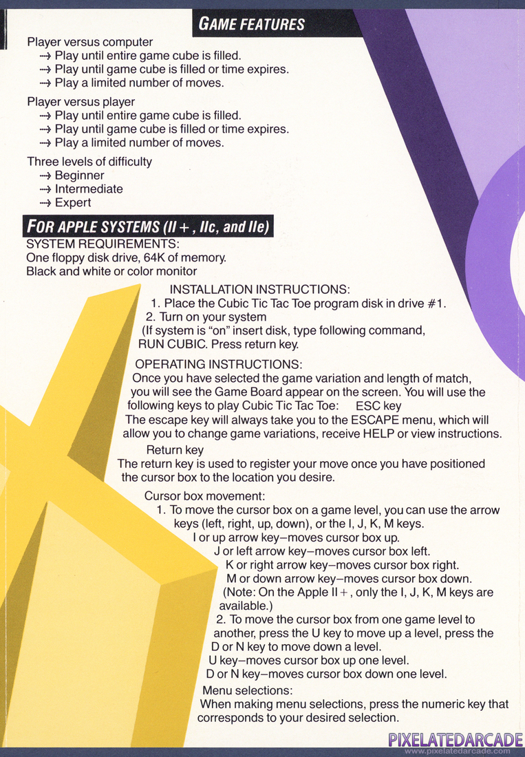 Cubic Tic Tac Toe: Instruction Manual - Page 3