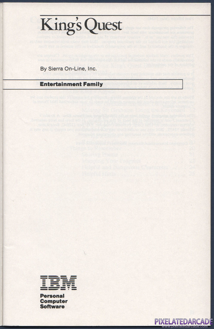 King's Quest: Instruction Manual - Page 3