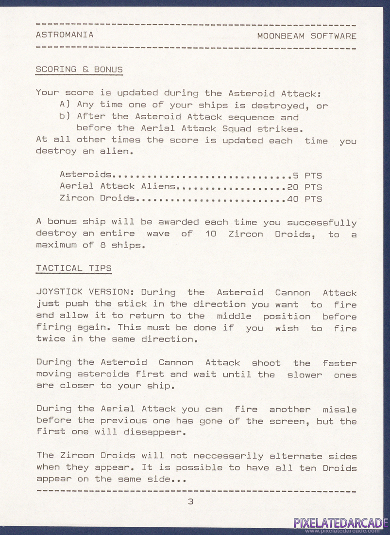 Astromania: Instruction Manual - Page 3