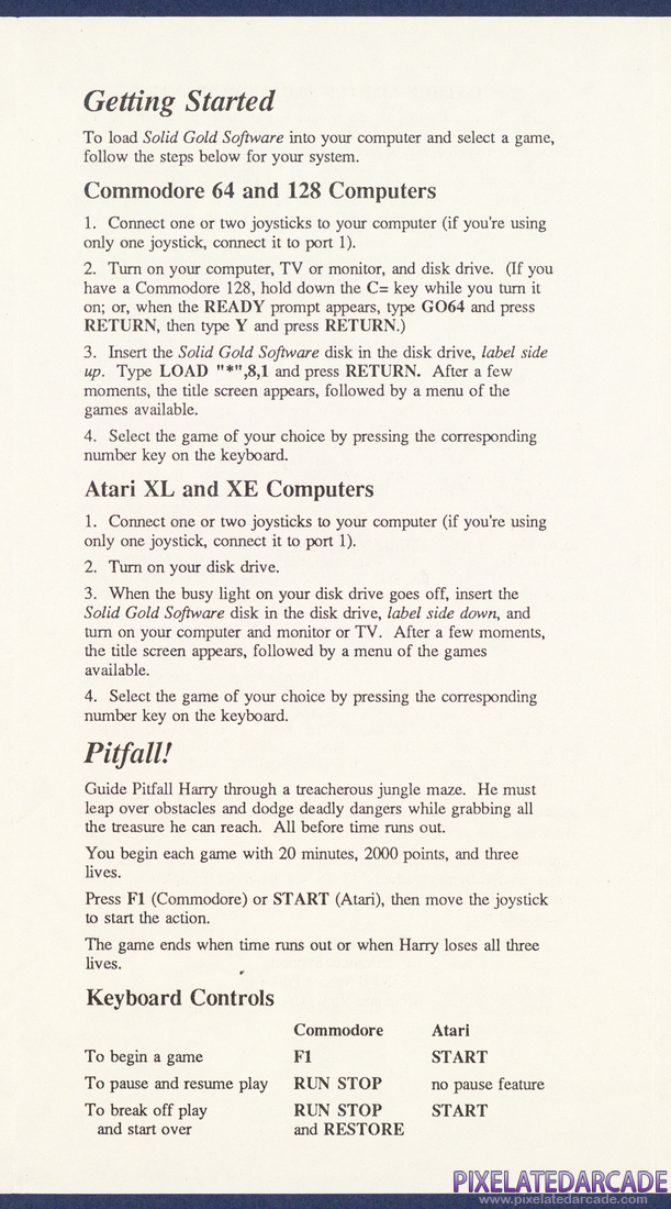 Pitfall! / Demon Attack: Instruction Manual - Page 3