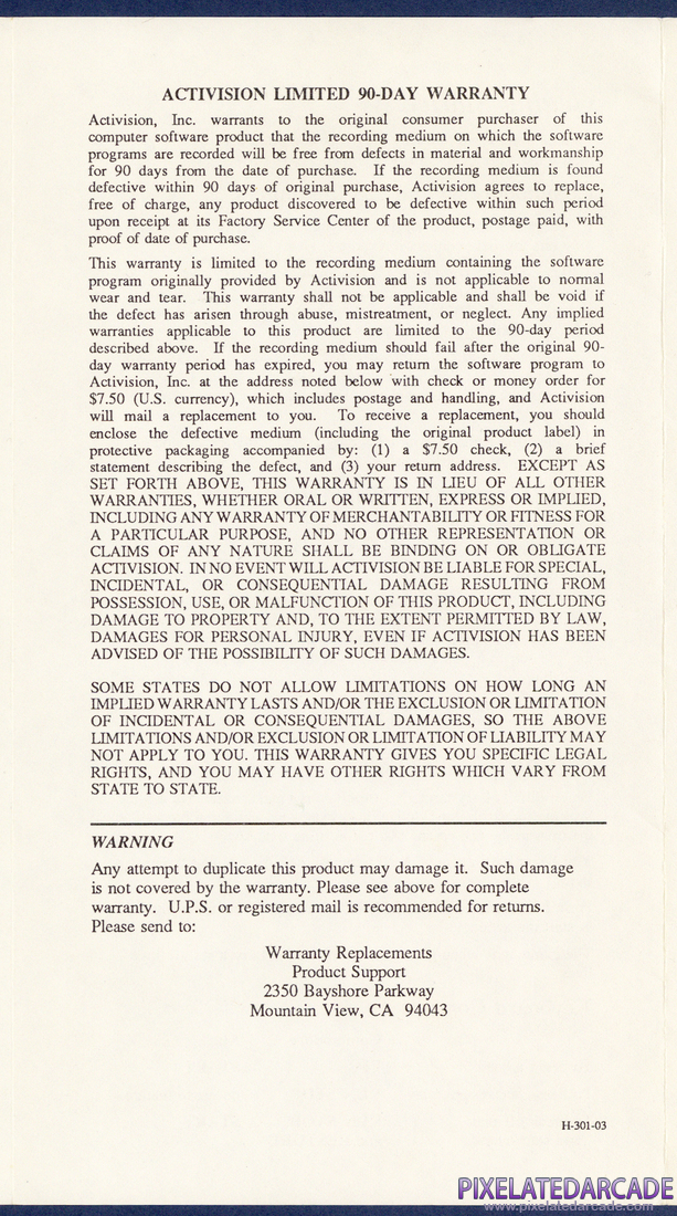 Pitfall! / Demon Attack: Instruction Manual - Page 6